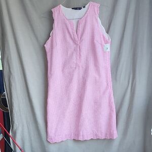 Duffield Lane Pink Checkered Seersucker  Dress